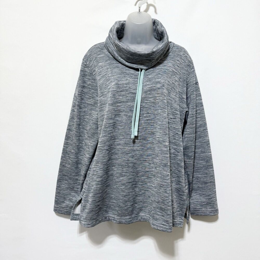 Columbia Womens Sweatshirt Heathered Blue Space Dye Size L
